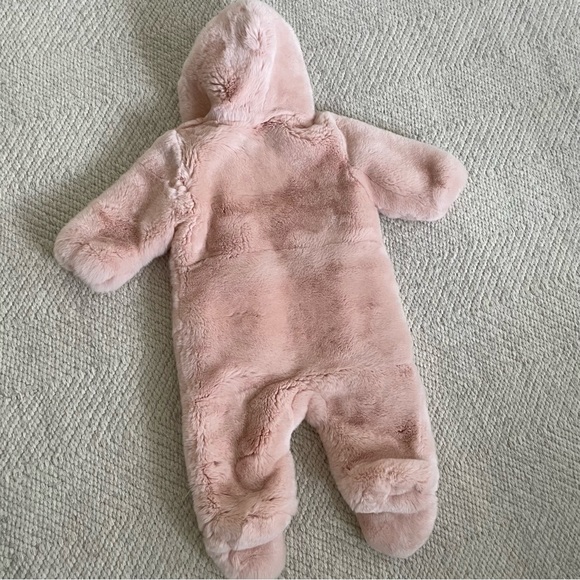 Genuine Fur Pink Baby Snowsuit 3M - Picture 3 of 8